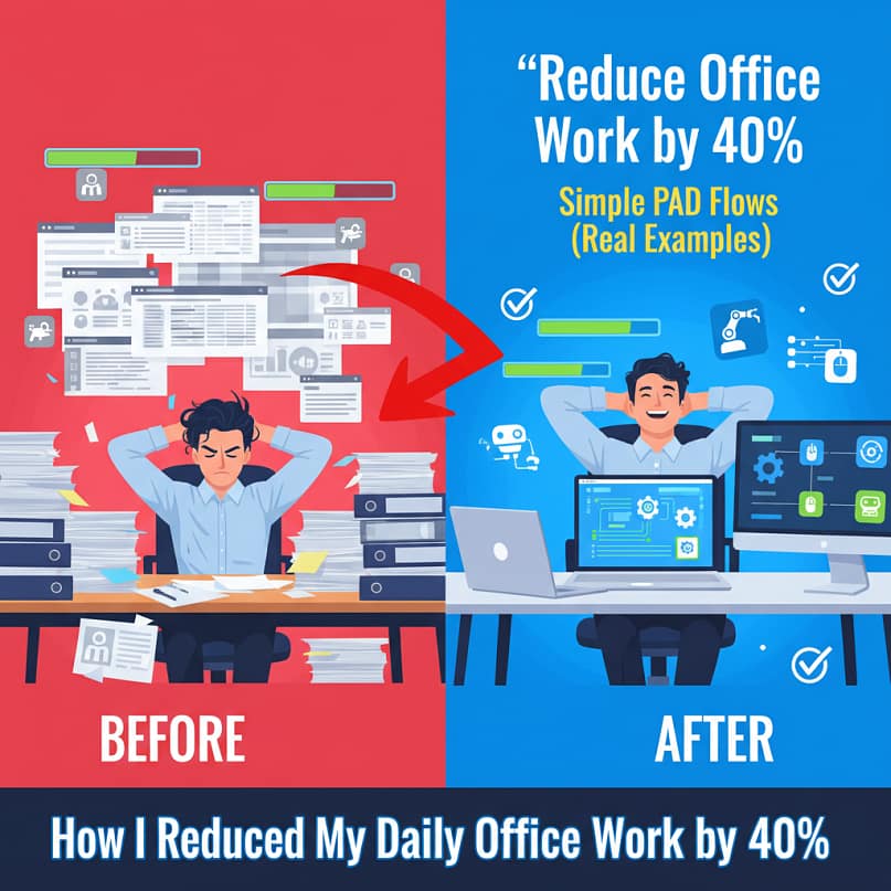 Reduce Office Work by 40% Using Power Automate Desktop PAD (Real Examples)
